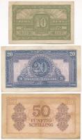 Ausztria / Szövetséges megszállás 1944. 10Sch + 20Sch + 50Sch T:III közte szép papír
Austria / Alli...