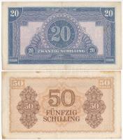 Ausztria / Szövetséges megszállás 1944. 20Sch + 50Sch T:II-,III fo.
Austria / Allied occupation 194...