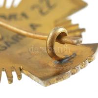 1922. "A Magyar Vöröskereszt Érdemkeresztje" aranyozott, zománcozott, jelzetlen Ag jelvény...