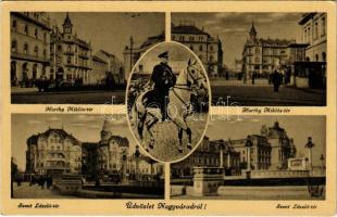 1941 Nagyvárad, Oradea; Horthy Miklós és Szent László tér / squares
