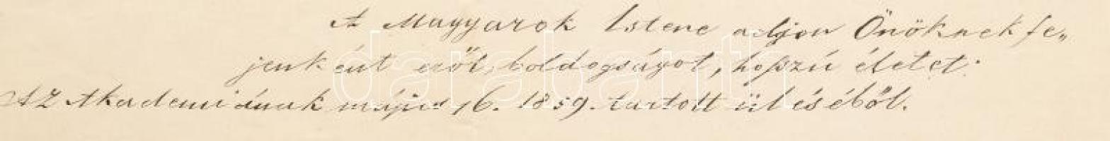 1859 Báró Eötvös József (1813-1871) jogász, író, vallás- és közoktatásügyi miniszter, a Magyar Tudom...