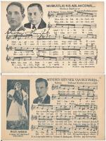 5 db RÉGI magyar kottás zenés képeslap / Hungarian music sheets - 5 pre-1945 postcards