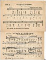 5 db RÉGI magyar kottás zenés képeslap / Hungarian music sheets - 5 pre-1945 postcards