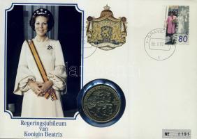 Hollandia 1992. 12,5B "Beatrix királynő" bélyeges érmés borítékon T:PP hátoldali ismertető tanúsítvánnyal Csak 7000 db!
