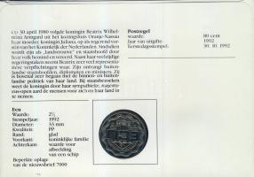 Hollandia 1992. 12,5B "Beatrix királynő" bélyeges érmés borítékon T:PP hátoldali ismertető...