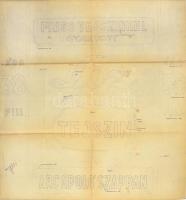 cca 1920-1930 Liz tejszín arcápolószappan reklám nyomdai terve, pecséttel, aláírással, hajtott, 75x69 cm