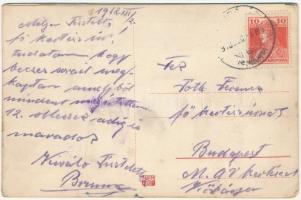 1918 Dombóvár, vasútállomás. Leporello belül Szolgabíróság, Kapos híd, régi várrom, Vásártér (fa)