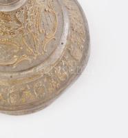 1898 Eduard Mahner: Ferenc József uralkodásának 50. jubileumára készült ón kupa, aranyozott kissé de...