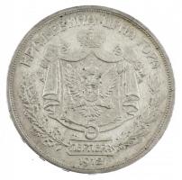 Montenegró 1912. 5P Ag I. Miklós (23,85g) T:2 / Montenegro 1912. 5 Perpera Ag Nicholas I (23,85g) C:XF  Krause KM#15