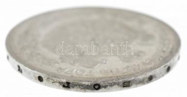 Montenegró 1912. 5P Ag "I. Miklós" (23,85g) T:2 / Montenegro 1912. 5 Perpera Ag "Nich...