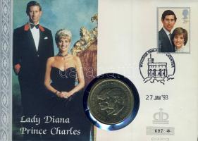Nagy-Britannia 1981. "Károly herceg és Lady Diana" Ffm emlékérem bélyeges érmés borítékon, alkalmi bélyegzővel T:1 hátoldali ismertető tanúsítvánnyal Csak 7000 db!