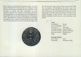 Nagy-Britannia 1977. 25Ł "II. Erzsébet" bélyeges érmés borítékon, alkalmi bélyegzővel T:1 ...