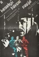 1975 A keselyű három napja amerikai film plakátja, hajtott, 58×39 cm