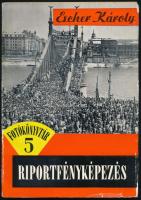 Escher Károly: Riportfényképezés. Fotókönyvtár 5. Bp., 1959, Műszaki Könyvkiadó. Fekete-fehér fotókkal illusztrálva. Kiadói papírkötés, kissé sérült, kopott papírborítóval.