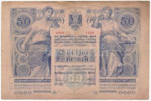 1902. 50K "1328 45841" T:III kis szakadás, folt 
Hungary 1902. 50 Korona "1328 45841...