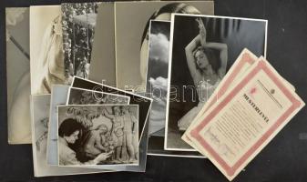 1942-1957 Sztály János (1899-1980) fotóművész 13 db fotóművészeti alkotása, egy kartonra kasírozva, ...