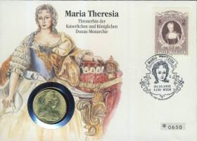 Ausztria 1967. 25Sch Ag "Mária Terézia" bélyeges érmés borítékon, alkalmi bélyegzővel T:2 hátoldali ismertető tanúsítvánnyal Csak 5000 db!