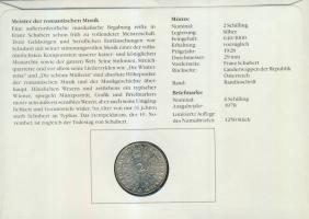 Ausztria 1928. 2Sch Ag "Schubert" bélyeges érmés borítékon, alkalmi bélyegzővel T:2 hátold...