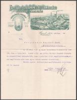 1909 Újpest, Egyesült Izzólámpa és Villamossági Részvénytársaság fejléces levélőpapírjára írt levél, rajta a gyár látképével
