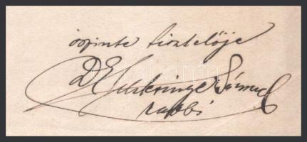 1921 Monor, Rabbiság, mint anyakönyvi hivatal fejléces papírjára a rabbi által aláírt levél