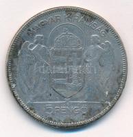 1930. 5P Ag "Horthy jobbra" T:3 patina, ü. Adamo P8