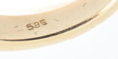 14k arany (Au) gyűrű smaragddal 0,5ct br 3 g, m: 51