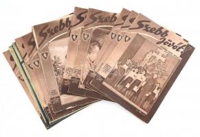 1942-1943 Szebb jövőt! Leventék képes hetilapjának 19 száma, változó állapotban, kopott borítókkal, közte hiányos is.