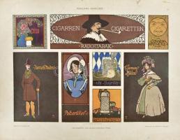 cca 1895-1910 Dekorative Vorbilder, össz. 25 db szecessziós (részben japonizáló), historizáló és egy...