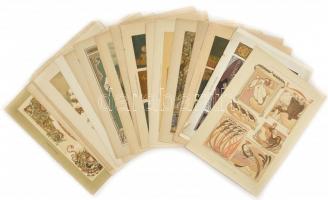 cca 1895-1910 Dekorative Vorbilder, össz. 25 db szecessziós (részben japonizáló), historizáló és egy...