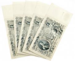 Orosz Birodalom 1912. 500R (5x) sorszámkövetők. Szign.: Shipov T:I-,II kisebb hajlások / Russian Emp...