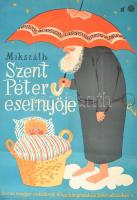 1958 Szent Péter esernyője című film plakátja, hajtott, 100×68 cm