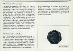 Gibraltár 1989. 50p "II. Erzsébet" bélyeges érmés borítékon, alkalmi bélyegzővel T:1 hátol...