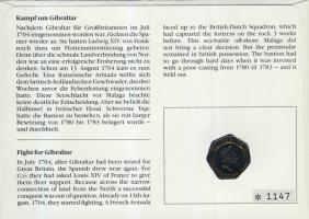 Gibraltár 1990. 20p "II. Erzsébet" bélyeges érmés borítékon, alkalmi bélyegzővel T:1 hátol...