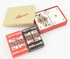 4 pakli mini franciakártya, eredeti dobozukban, jó állapotban