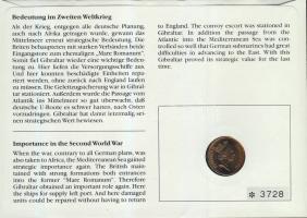 Gibraltár 1990. 1p "II. Erzsébet" bélyeges érmés borítékon, alkalmi bélyegzővel T:1 hátold...