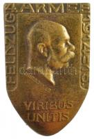 Osztrák-Magyar Monarchia 1915. 4. Hadsereg hadjárata 1914-15 bronz sapkajelvény hátoldalon G. GURSCHNER WIEN gyártói jelzéssel (27x18mm) T:2 / Austro-Hungarian Monarchy 1915. Feldzug 4. Armee 1914-15 - Viribus Unitis (Expedition of the 4th Army) bronze cap badge with makers mark G. GURSCHNER WIEN on the back (27x18mm) C:XF