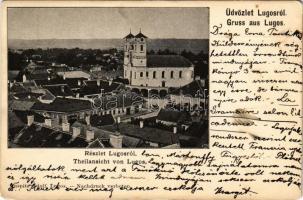 1899 (Vorläufer) Lugos, Lugoj; látkép. Auspitz Adolf kiadása / general view (Rb)