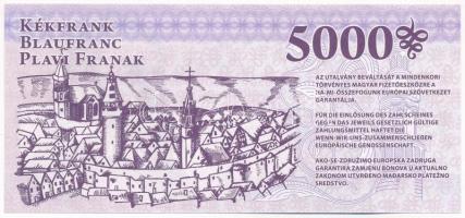 Sopron 2010. 5000 Kékfrank "Lackner Kristóf", "D 000080" sorszámmal T:I