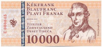 Sopron 2010. 10.000 Kékfrank Franz Joseph Haydn, E 000045 sorszámmal T:I