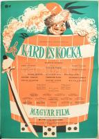 1959 Kard és kocka című magyar történelmi film plakátja, MOKÉP, hajtott, 84×58 cm