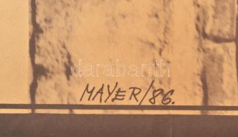 1986 Mayer Gyula (1942-2002): Hommage a Huszárik Zoltán emlékkiállítás, hajtott, 80×56 cm