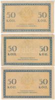 Orosz Birodalom 1915. 50k (3x) T:II-III
Russian Empire 1915. 50 Kopecks (3x) C:XF-F
Krause P#31