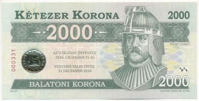 2012. 2000 Balatoni Korona Thury György, 000331 sorszámmal T:I,I-