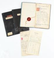 1931-1946 Szepesy Béla (1913-2001) nyelvész leckekönyvei, 3 db + papírok