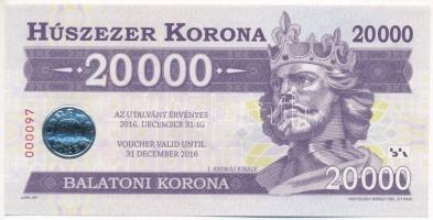2012. 20.000 Balatoni Korona I. András király, 000097 sorszámmal T:I