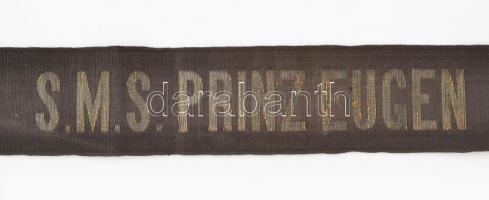 cca 1910 SMS Prinz Eugen hadihajó matróz sapka szalag, 98x3,5 cm/ Austro-Hungarian Monarchy SMS Prin...