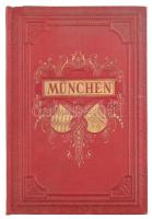 cca 1900 München, 24 db keményhátú fotót tartalmazó leporelló, díszes egészvászon kötésben, 11×17 cm