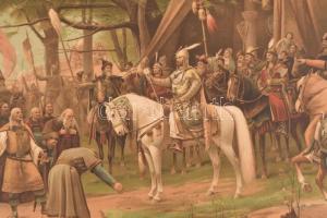 Munkácsy Mihály (1844-1900). Honfoglalás. Színes chromolitográfia, papír. Kiadta Könyves Kálmán Rt.,...