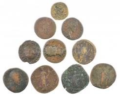 Római Birodalom 10db gyenge állapotú bronz érméből álló tétel, közte hamisak is! T:3-4 Roman Empire 10pcs bronze coin lot in weak condition, between them fakes! C:F-G