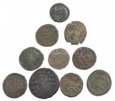 Római Birodalom 10db-os bronz érmetétel a III-IV. századból T:2-3 Roman Empire 10pcs bronze coin lot from the 3rd-4th century C:XF-F
